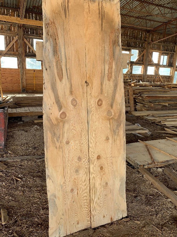 photo of book-matched beetle kill slabs